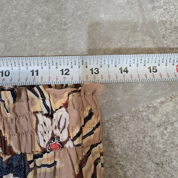 NWOT Christian Siriano NY Floral Patterned Maxi Skirt XS Boho Tan Brown Cottage - Picture 8 of 8